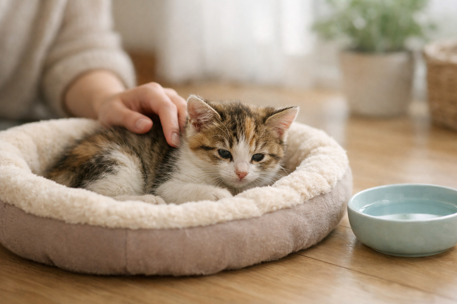 子猫の体調変化を見守る時間