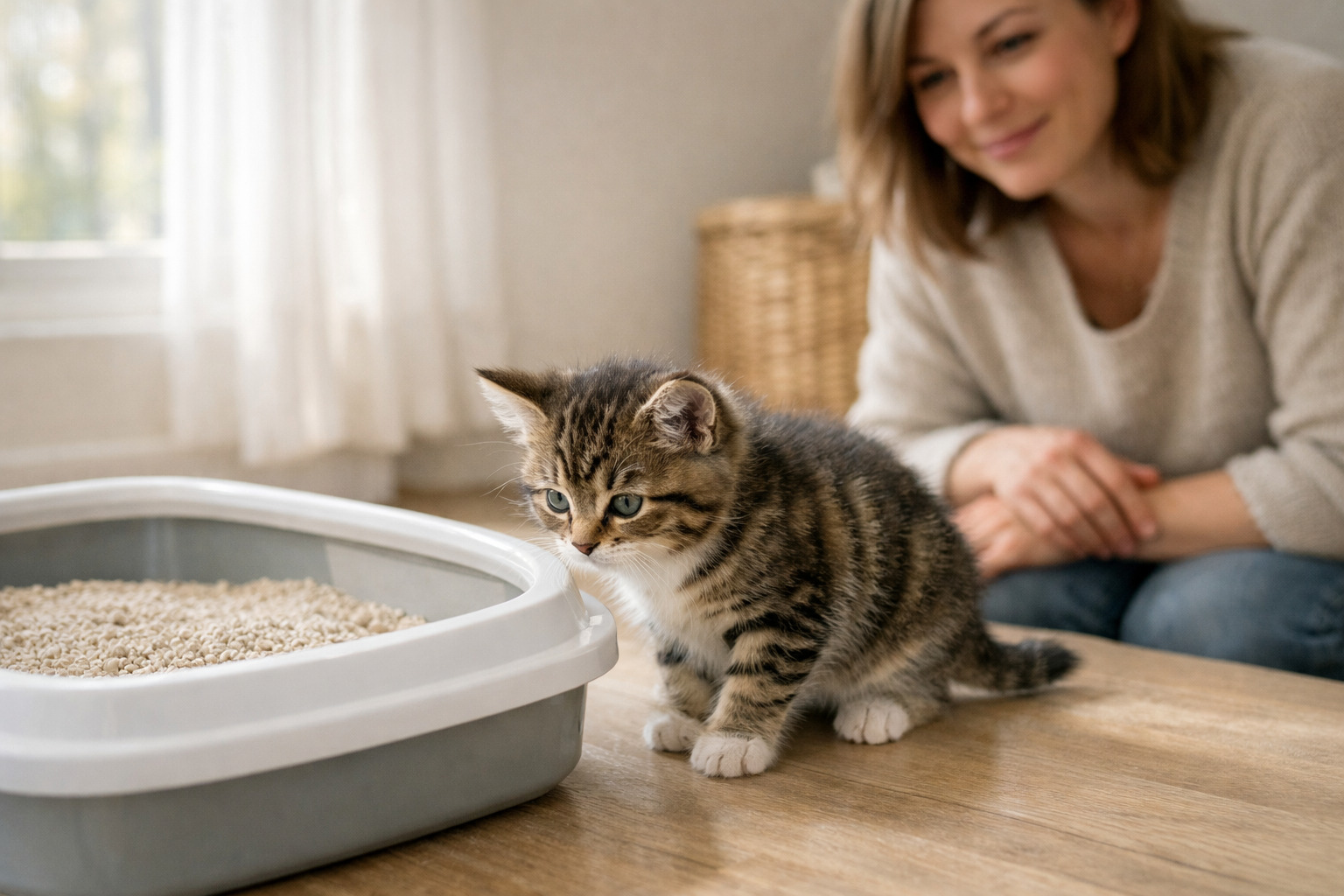 子猫の体調を見守る