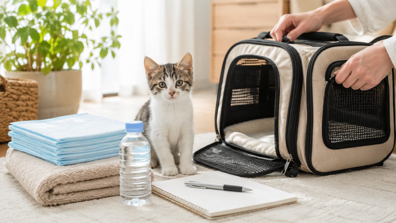 子猫の移動と通院に備えたキャリーと準備用品